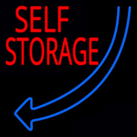 Self Storage Block Blue Arrow Neonskylt