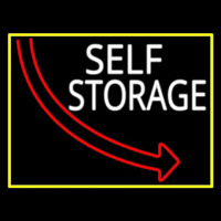 Self Storage Block With Yellow Border Neonskylt