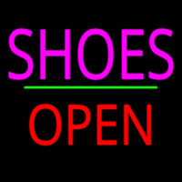 Shoes Open Block Green Line Neonskylt
