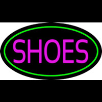 Shoes Oval Green Neonskylt