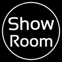 Show Room With Cirle Neonskylt