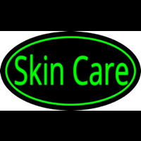 Skin Care Oval Green Neonskylt