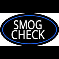 Smog Check Logo Blue Oval Neonskylt