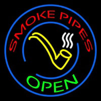 Smoke Pipes Open Circle Neonskylt