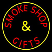 Smoke Shop And Gifts With Yellow Border Neonskylt
