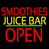 Smoothies Juice Bar Block Open Green Line Neonskylt