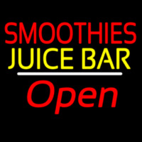 Smoothies Juice Bar Open White Line Neonskylt