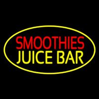 Smoothies Juice Bar Oval Yellow Neonskylt