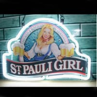 St Pauli Girl Öl Bar Öppet Neonskylt