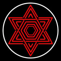 Star Of David Judaism With Border Neonskylt