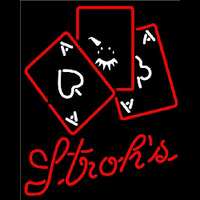 Strohs Ace And Poker Beer Sign Neonskylt