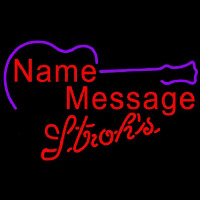 Strohs Acoustic Guitar Beer Sign Neonskylt