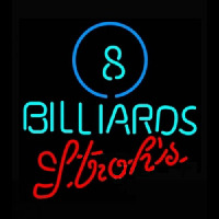 Strohs Ball Billiards Pool Neonskylt