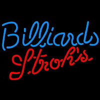 Strohs Billiards Te t Pool Beer Sign Neonskylt