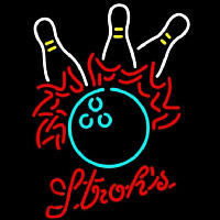 Strohs Bowling Pool Beer Sign Neonskylt