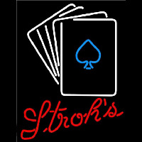 Strohs Cards Beer Sign Neonskylt