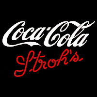 Strohs Coca Cola White Beer Sign Neonskylt