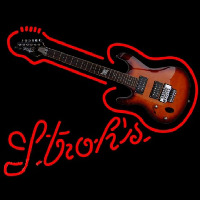 Strohs Guitar Beer Sign Neonskylt