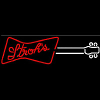 Strohs Guitar Red White Beer Sign Neonskylt