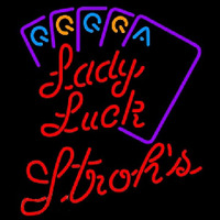 Strohs Lady Luck Series Beer Sign Neonskylt