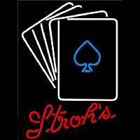 Strohs Poker Cards Beer Sign Neonskylt