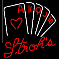 Strohs Poker Series Beer Sign Neonskylt