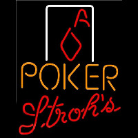 Strohs Poker Squver Ace Beer Sign Neonskylt