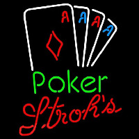 Strohs Poker Tournament Beer Sign Neonskylt