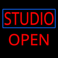 Studio Blue Border Open Neonskylt