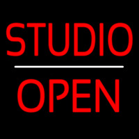 Studio Open White Line Neonskylt