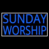 Sunday Worship With Border Neonskylt