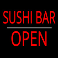 Sushi Bar Open White Line Neonskylt