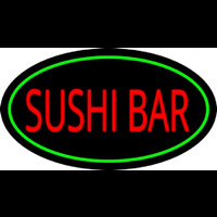 Sushi Bar Oval Green Neonskylt