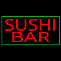 Sushi Bar With Green Border Neonskylt