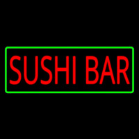 Sushi Bar With Green Border Neonskylt