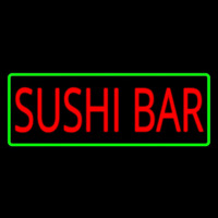 Sushi Bar With Green Border Neonskylt