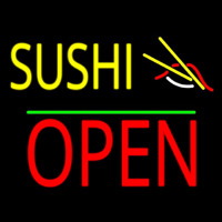 Sushi Block Open Green Line Neonskylt