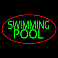 Swimming Pool With Red Border Neonskylt