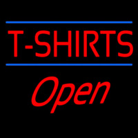 T Shirts Blue Lines Open Neonskylt