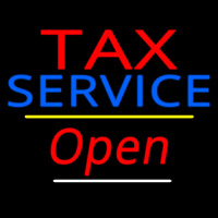 Ta  Service Open Yellow Line Neonskylt