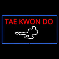 Tae Kwon Do Logo Rectangle Blue Neonskylt
