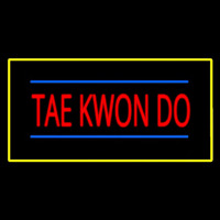 Tae Kwon Do Rectangle Yellow Neonskylt