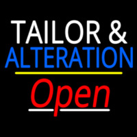 Tailor And Alteration Open Yellow Line Neonskylt