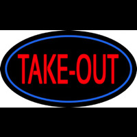 Take Out Oval Neonskylt