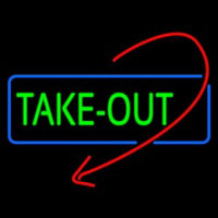 Take Out With Arrow Neonskylt