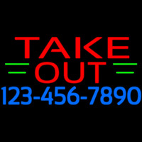 Take Out With Phone Number Neonskylt