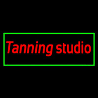 Tanning Studio With Green Border Neonskylt