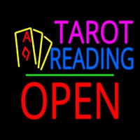 Tarot Reading Open Block Green Line Neonskylt