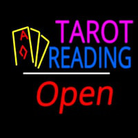 Tarot Reading Open White Line Neonskylt