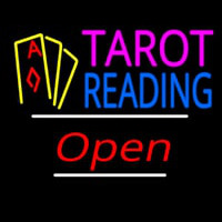 Tarot Reading Yellow Line Open Neonskylt